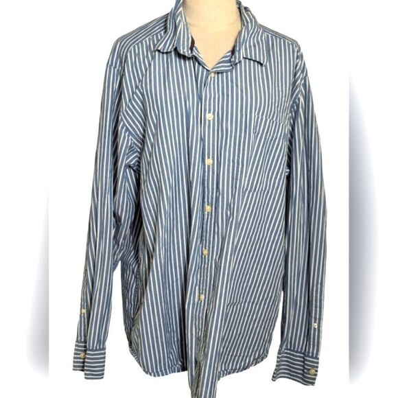 Old Navy Vintage Blue Striped Button Down Shirt - Picture 1 of 6